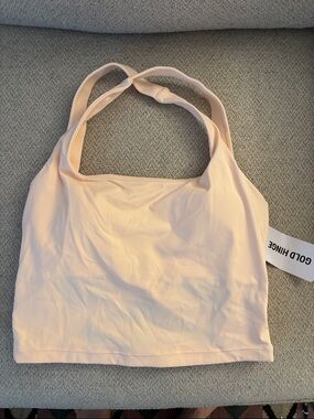 Gold Hinge Women's Light Pink Crop Bra Top